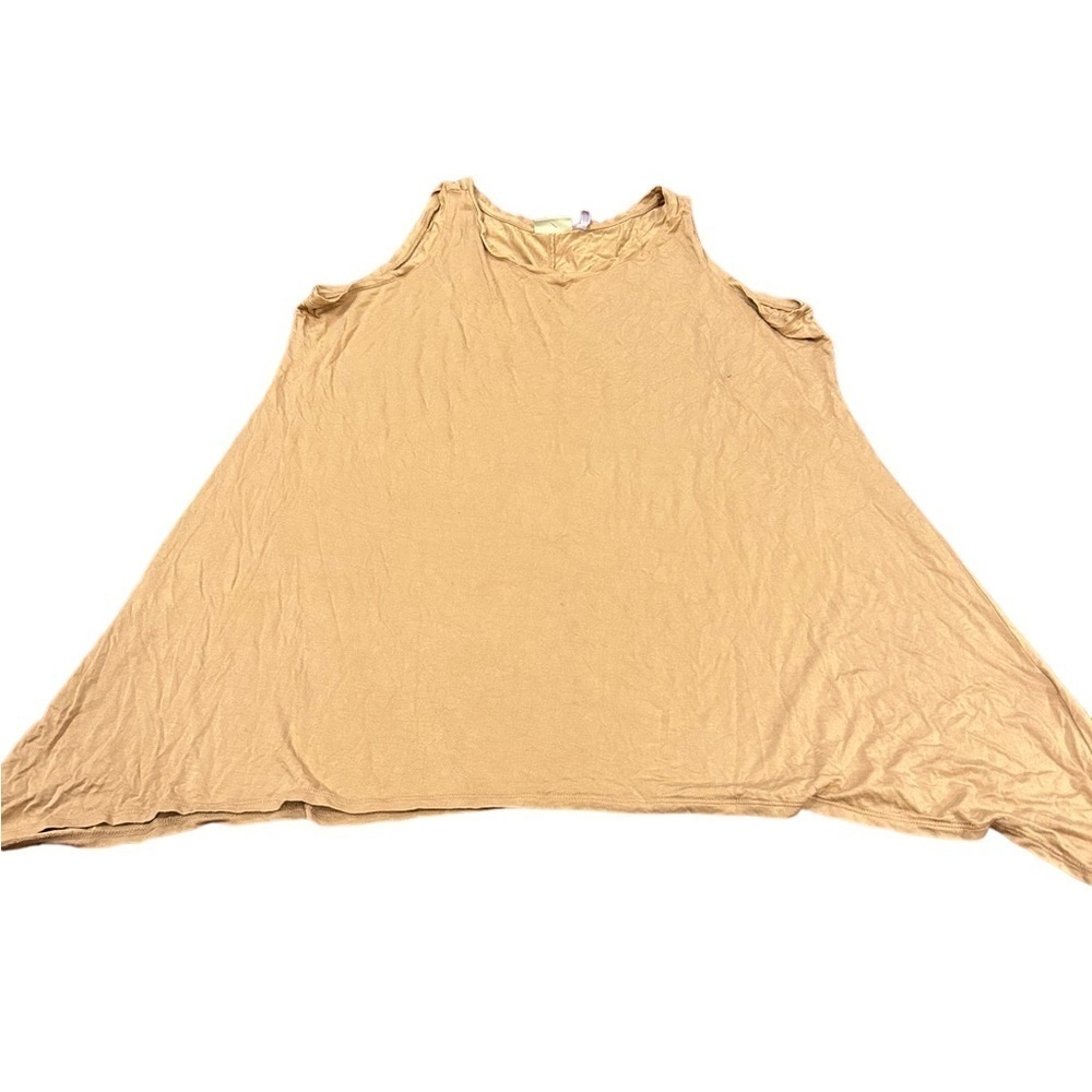 Logo by Lori Goldstein tan asymmetric super soft tank top